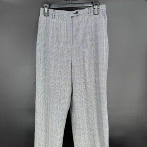 Pendleton Women's Blue, Gray And White Plaid 100% Wool Dress Pants Size 10